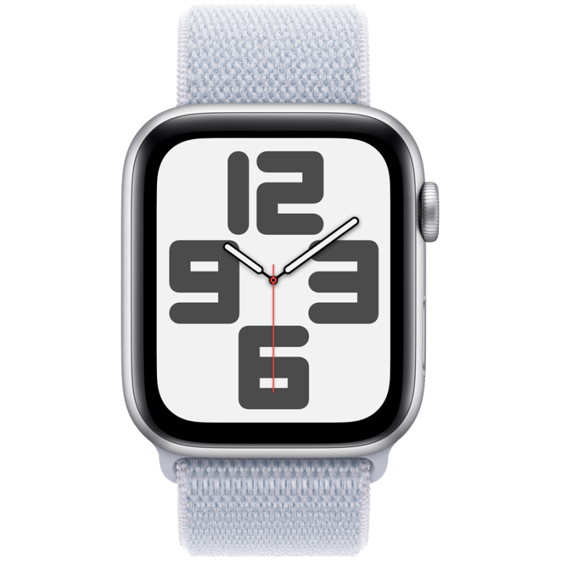 Apple Watch SE GPS 44mm Silver Aluminium Case with Blue Cloud Sport Loop,Model A2723 - Image 2