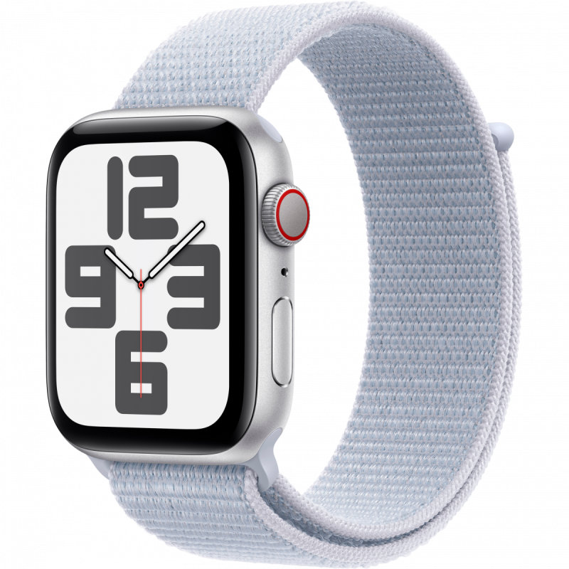 Apple Watch SE GPS + Cellular 40mm Silver Aluminium Case with Blue Cloud Sport Loop,Model A2725 - Image 5