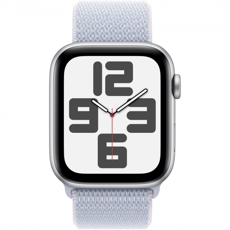 Apple Watch SE GPS + Cellular 40mm Silver Aluminium Case with Blue Cloud Sport Loop,Model A2725 - Image 6