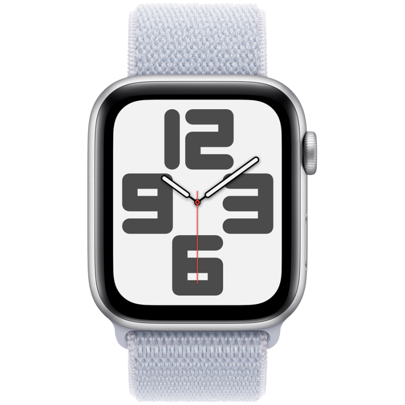 Apple Watch SE GPS + Cellular 44mm Silver Aluminium Case with Blue Cloud Sport Loop,Model A2724 - Image 2