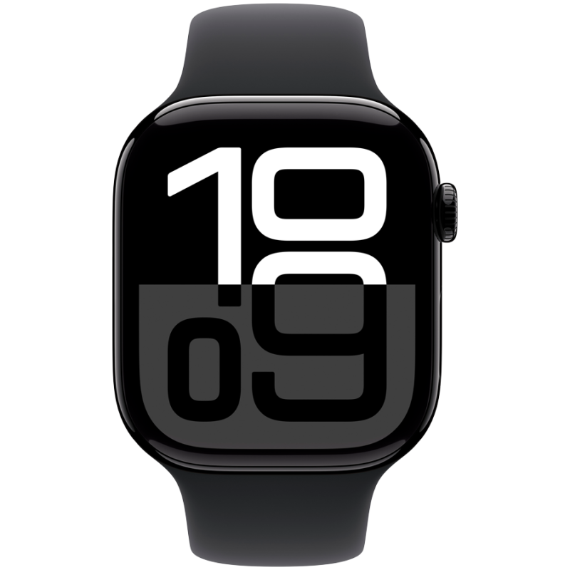 Apple Watch Series 10 GPS 46mm Jet Black Aluminium Case with Black Sport Band - S/M,Model A2999 - Image 2