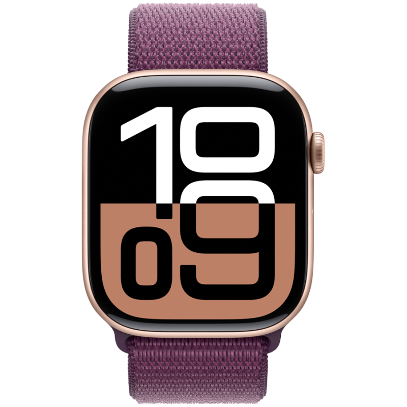 Apple Watch Series 10 GPS + Cellular 42mm Rose Gold Aluminium Case with Plum Sport Loop,Model A3001 - Image 2
