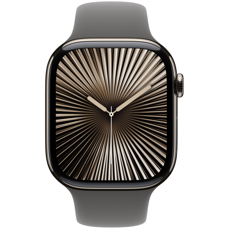 Apple Watch Series 10 GPS + Cellular 46mm Natural Titanium Case with Stone Grey Sport Band - M/L,Model A3003 - Image 2