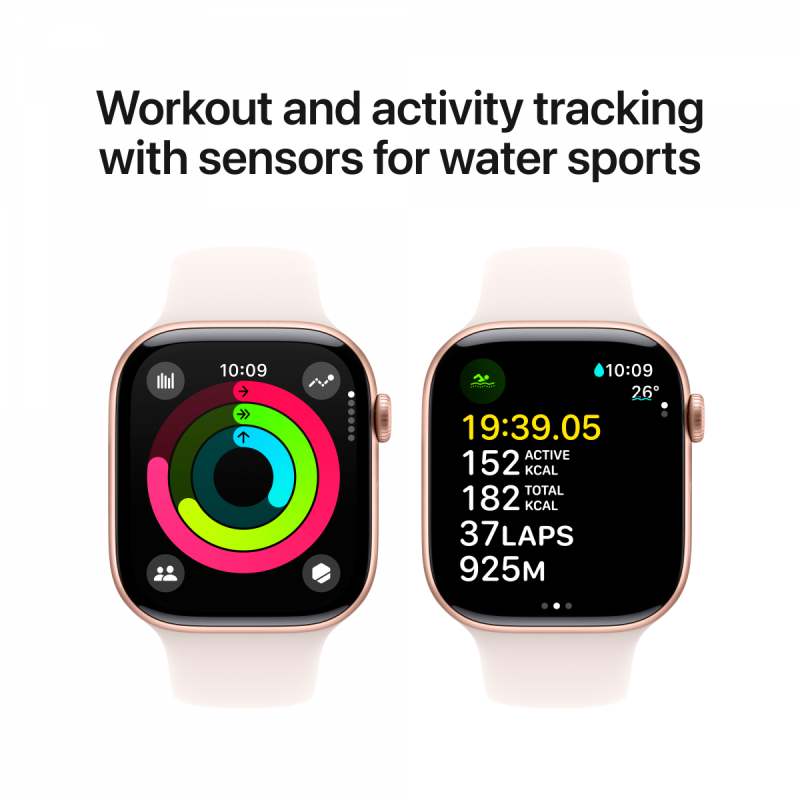 Apple Watch Series 10 GPS + Cellular 42mm Rose Gold Aluminium Case with Light Blush Sport Band - S/M,Model A3001 - Image 8