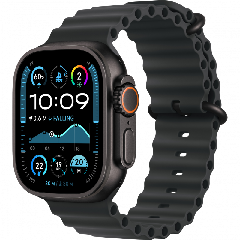 Apple Watch Ultra 2 GPS + Cellular 49mm Black Titanium Case with Black Ocean Band,Model A2986 - Image 5