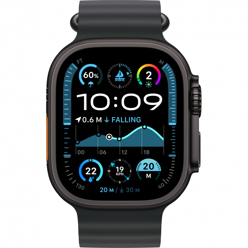 Apple Watch Ultra 2 GPS + Cellular 49mm Black Titanium Case with Black Ocean Band,Model A2986 - Image 6