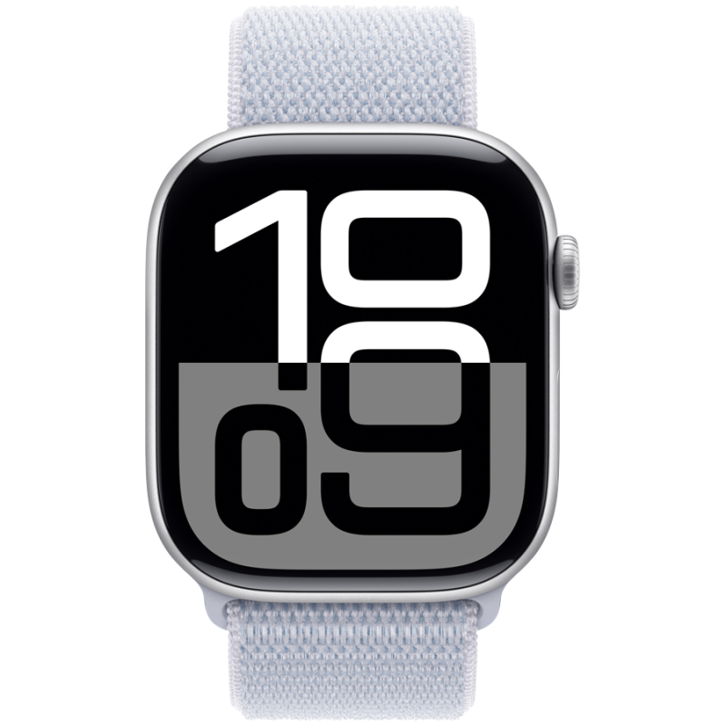 Apple Watch Series 10 GPS + Cellular 46mm Silver Aluminium Case with Blue Cloud Sport Loop,Model A3003 - Image 2