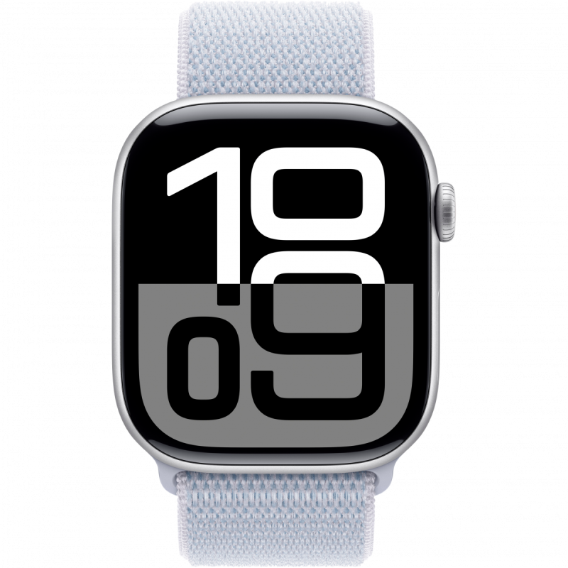 Apple Watch Series 10 GPS + Cellular 46mm Silver Aluminium Case with Blue Cloud Sport Loop,Model A3003 - Image 6