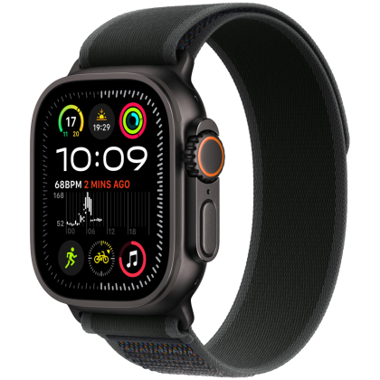 Apple Watch Ultra 2 GPS + Cellular 49mm Black Titanium Case with Black Trail Loop - M/L,Model A2986