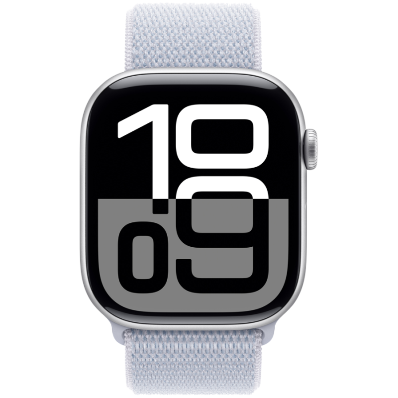 Apple Watch Series 10 GPS + Cellular 42mm Silver Aluminium Case with Blue Cloud Sport Loop,Model A3001 - Image 2