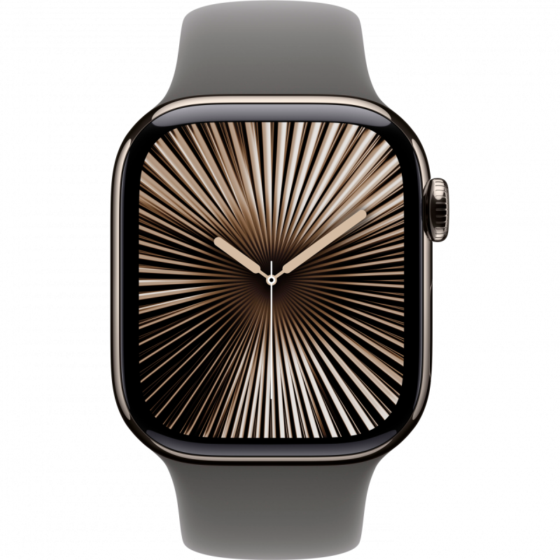 Apple Watch Series 10 GPS + Cellular 42mm Natural Titanium Case with Stone Grey Sport Band - M/L,Model A3001 - Image 6