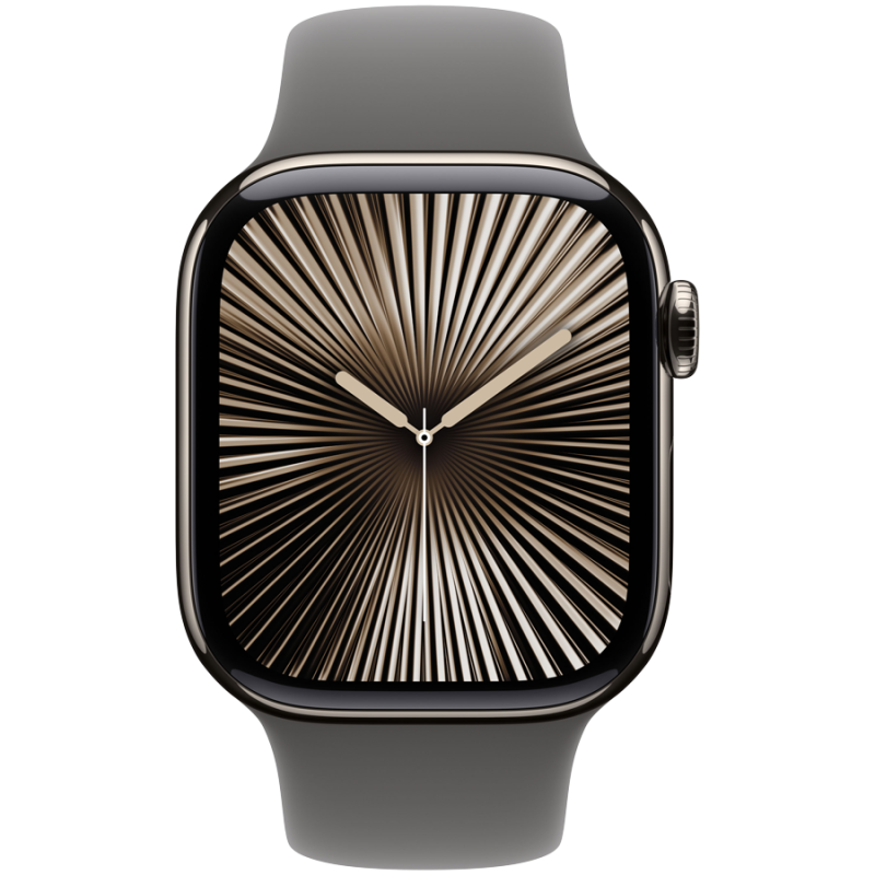 Apple Watch Series 10 GPS + Cellular 42mm Natural Titanium Case with Stone Grey Sport Band - M/L,Model A3001 - Image 2