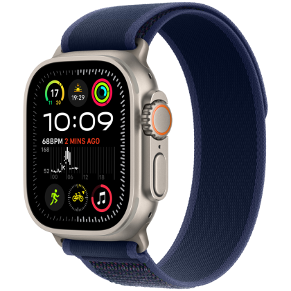 Apple Watch Ultra 2 GPS + Cellular 49mm Natural Titanium Case with Blue Trail Loop - M/L,Model A2986