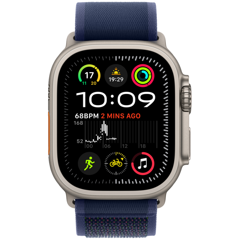 Apple Watch Ultra 2 GPS + Cellular 49mm Natural Titanium Case with Blue Trail Loop - S/M,Model A2986 - Image 2