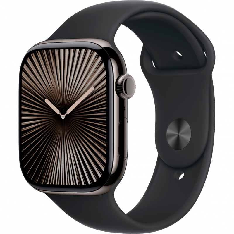 Apple Watch Series 10 GPS + Cellular 46mm Slate Titanium Case with Black Sport Band - S/M,Model A3003 - Image 5