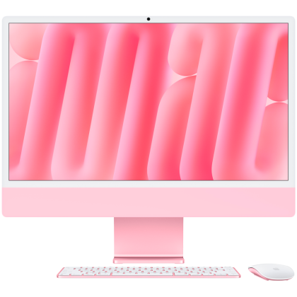 24-inch iMac with Retina 4.5K display: Apple M4 chip with 10‑core CPU and 10‑core GPU, 16GB, 256GB SSD - Pink,Model A3137