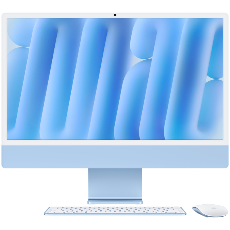 24-inch iMac with Retina 4.5K display: Apple M4 chip with 10‑core CPU and 10‑core GPU, 16GB, 256GB SSD - Blue,Model A3137