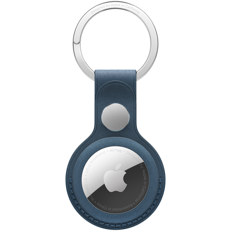 AirTag FineWoven Key Ring - Pacific Blue