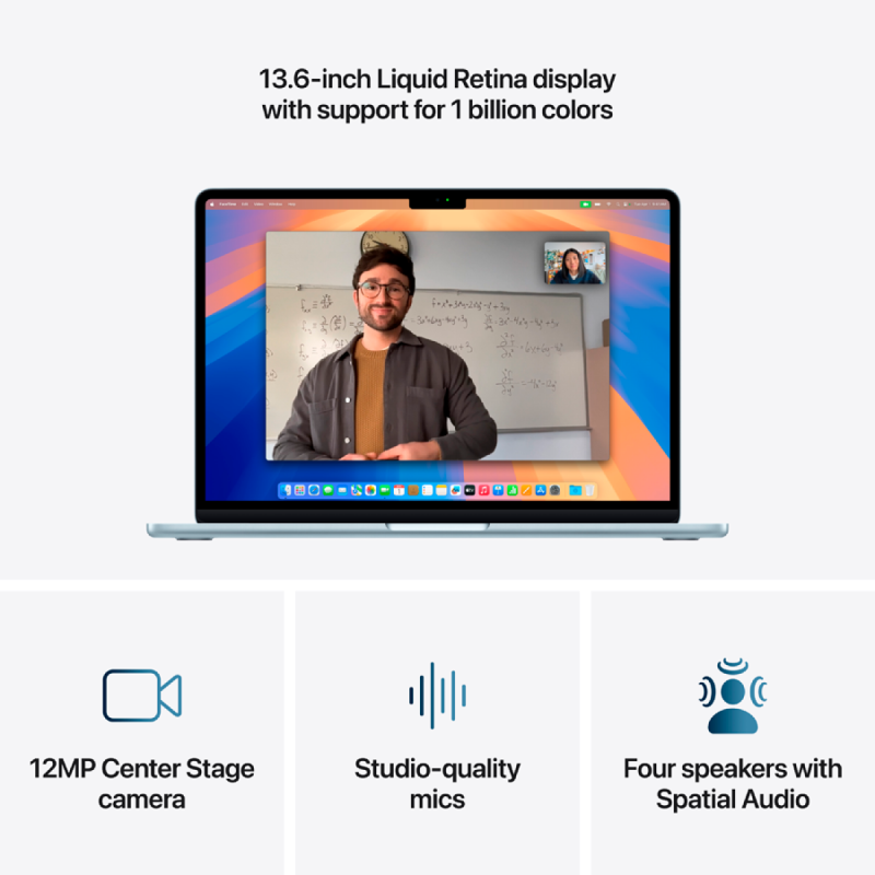 13-inch MacBook Air: Apple M4 chip with 10-core CPU and 10-core GPU, 24GB, 512GB SSD - Sky Blue,Model A3240 - Image 7