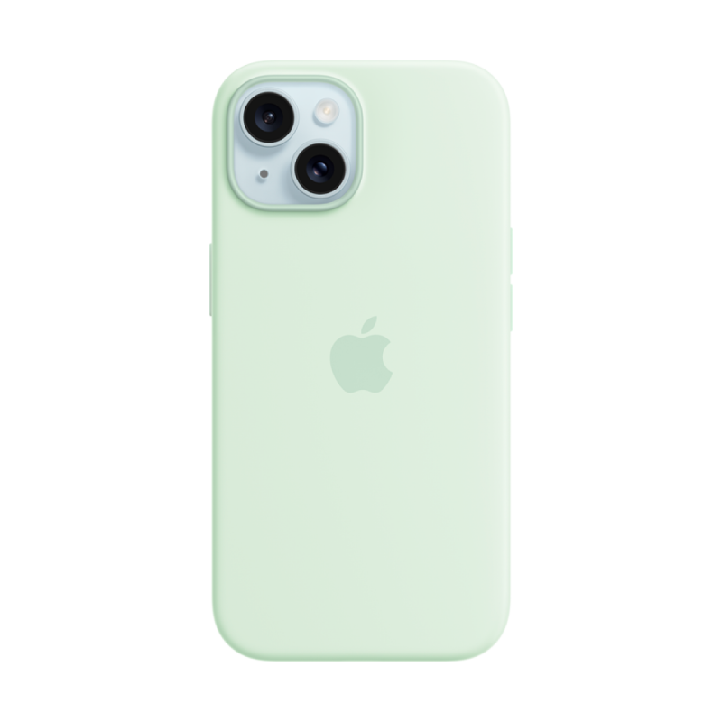 iPhone 15 Silicone Case with MagSafe - Soft Mint,Model A3123 - Image 3