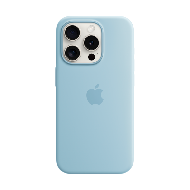 iPhone 15 Pro Silicone Case with MagSafe - Light Blue,Model A3125 - Image 3