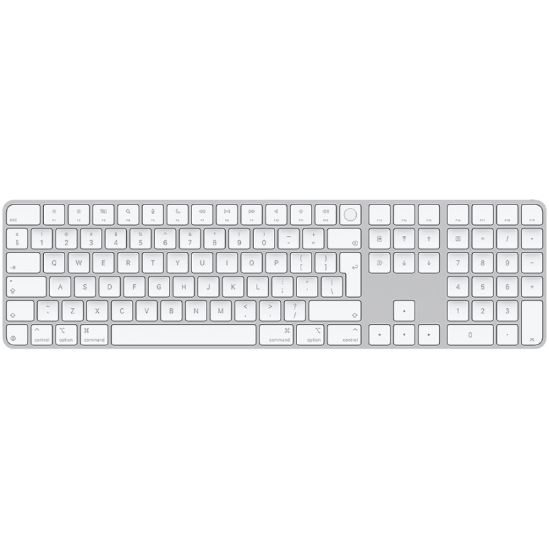 Magic Keyboard with Touch ID and Numeric Keypad for Mac models with Apple silicon - International English - White Keys,Model A3119