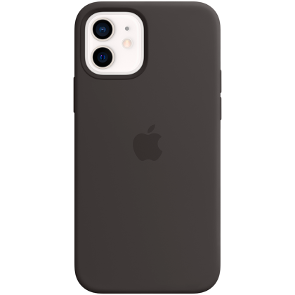 Apple iPhone 12 and 12 Pro Silicone Case with MagSafe - Black, Model A2497