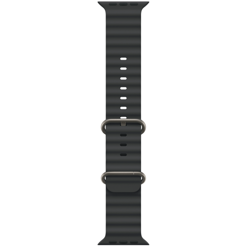 49mm Black Ocean Band - Natural Titanium Finish