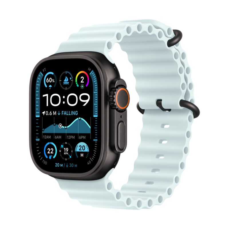 49mm Ice Blue Ocean Band - Black Titanium Finish - Image 4