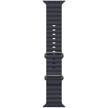 49mm Navy Ocean Band - Natural Titanium Finish