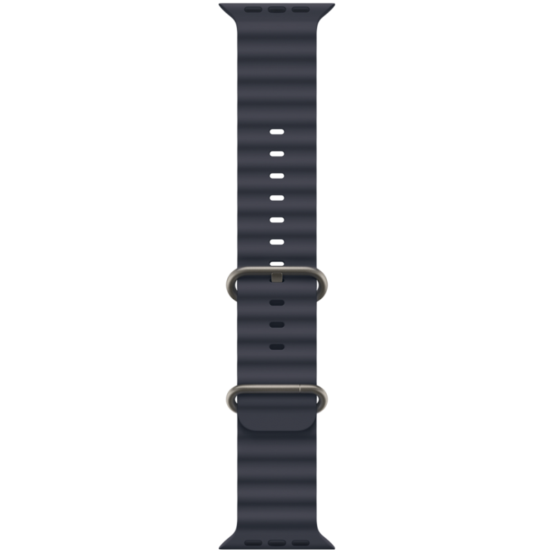 49mm Navy Ocean Band - Natural Titanium Finish
