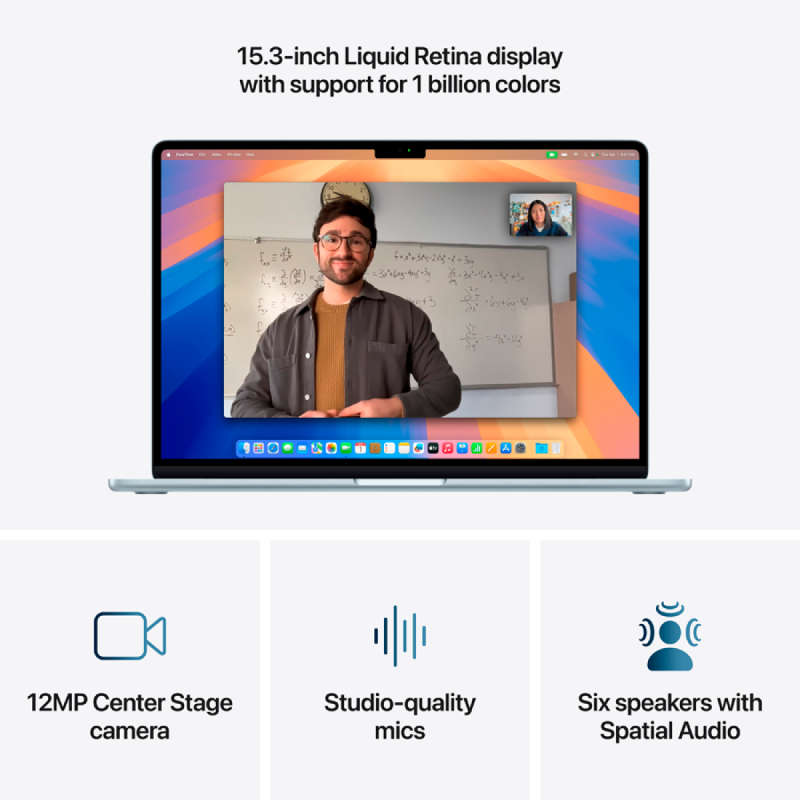 15-inch MacBook Air: Apple M4 chip with 10-core CPU and 10-core GPU, 24GB, 512GB SSD - Sky Blue,Model A3241 - Image 7