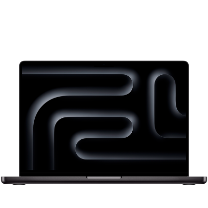 MacBook Pro 14-inch, Space Black, Model A3112, M4 with 10C CPU, 10C GPU, 16GB unified memory, 70W USB-C Power Adapter, 512GB SSD storage, 3x TB4, HDMI, SDXC, MagSafe 3, Touch ID, Nano-texture display, Force Touch Trackpad, Keyboard US English