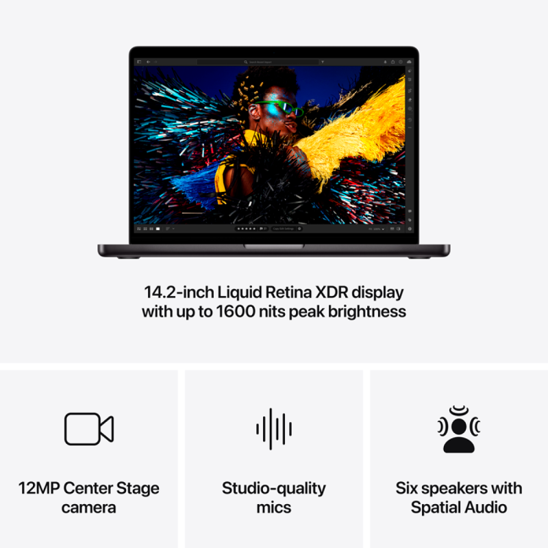 14-inch MacBook Pro: Apple M4 chip with 10‑core CPU and 10‑core GPU, 16GB, 512GB SSD - Space Black,Model A3112 - Image 8