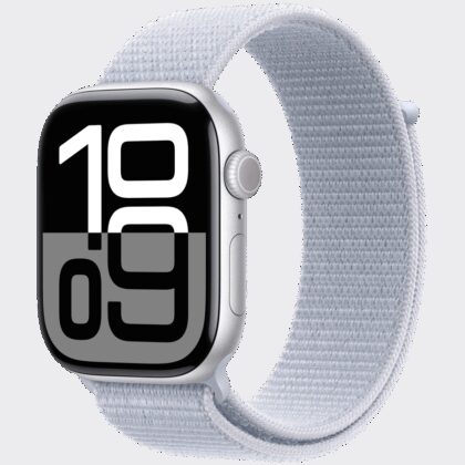 Apple Watch Series 10 GPS 42mm Silver Aluminium Case with Blue Cloud Sport Loop,Model A2997
