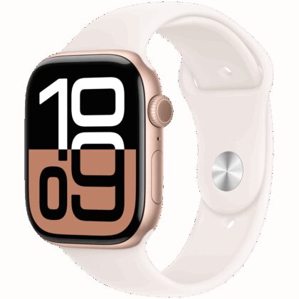 Apple Watch Series 10 GPS + Cellular 46mm Rose Gold Aluminium Case with Light Blush Sport Band - M/L,Model A3003