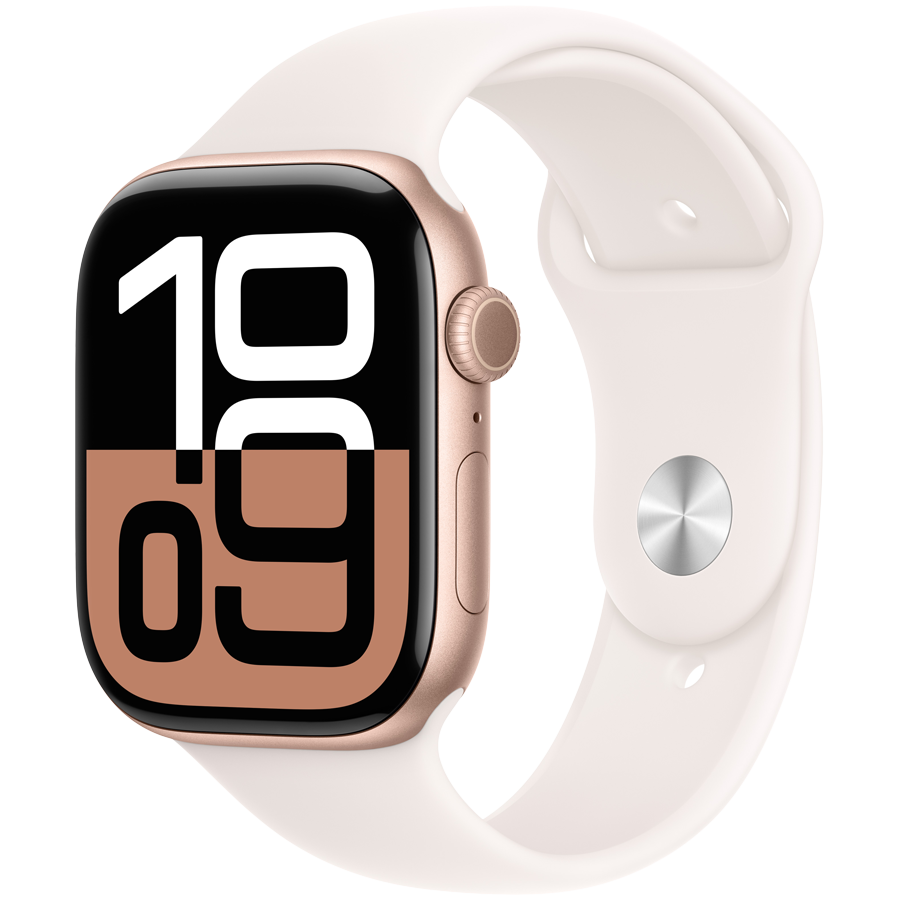 Apple Watch Series 10 GPS + Cellular 42mm Rose Gold Aluminium Case with Light Blush Sport Band - M/L,Model A3001