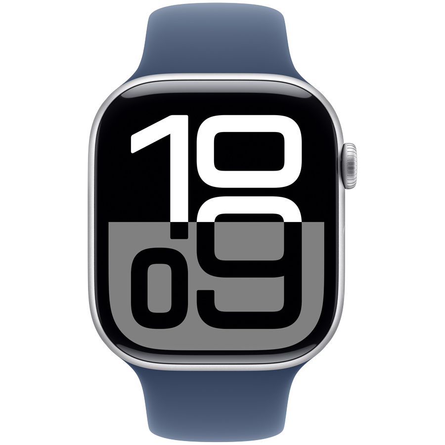 Apple Watch Series 10 GPS + Cellular 42mm Silver Aluminium Case with Denim Sport Band - M/L,Model A3001 - Image 2