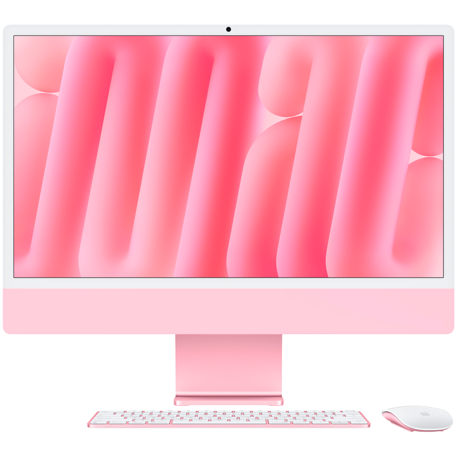 24-inch iMac with Retina 4.5K display: Apple M4 chip with 10‑core CPU and 10‑core GPU, 24GB, 512GB SSD - Pink,Model A3137