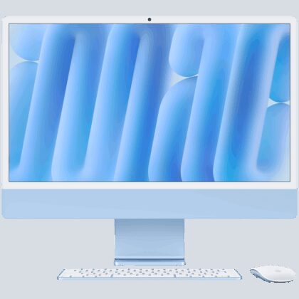 24-inch iMac with Retina 4.5K display: Apple M4 chip with 10‑core CPU and 10‑core GPU, 16GB, 256GB SSD - Blue,Model A3137