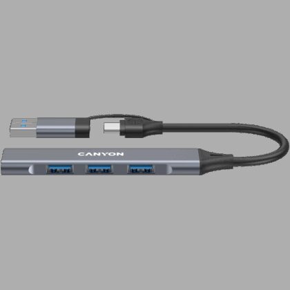 CANYON hub DS-02 4in1 USB-A/C Grey