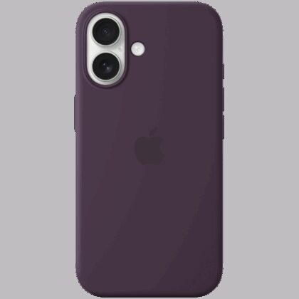 iPhone 16 Silicone Case with MagSafe - Plum,Model A3313