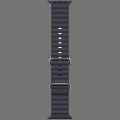 49mm Navy Ocean Band - Natural Titanium Finish