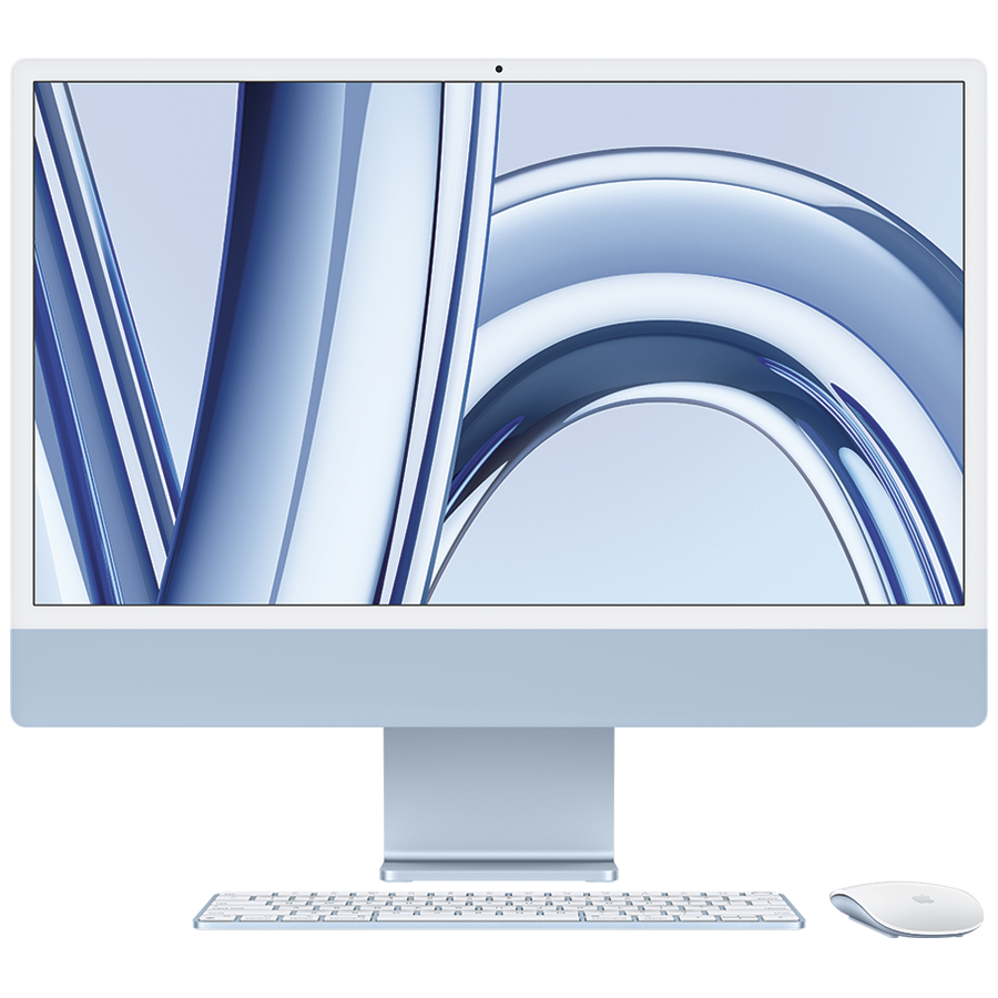 24-inch iMac with Retina 4.5K display: Apple M3 chip with 8‑core CPU and 8‑core GPU, 256GB SSD - Blue,Model A2874