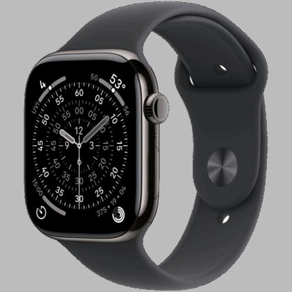 Apple Watch Series 11 GPS + Cellular 46mm Slate Titanium Case with Black Sport Band - M/L,Model A3337