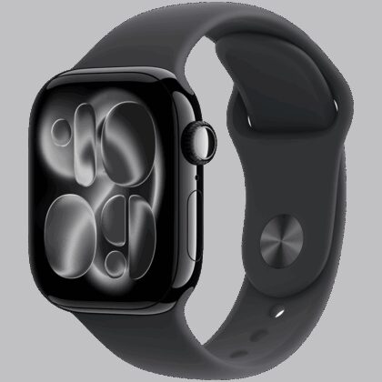 Apple Watch Series 11 GPS 42mm Jet Black Aluminium Case with Black Sport Band - M/L,Model A3331