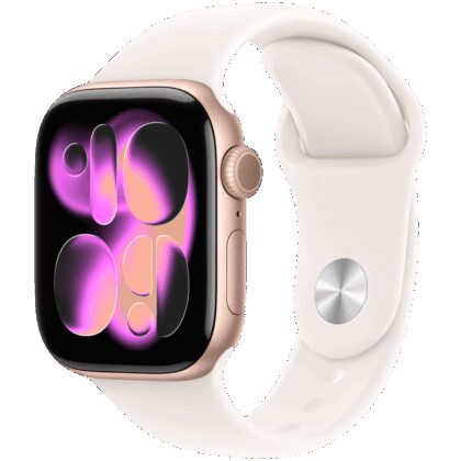 Apple Watch Series 11 GPS 42mm Rose Gold Aluminium Case with Light Blush Sport Band - M/L,Model A3331