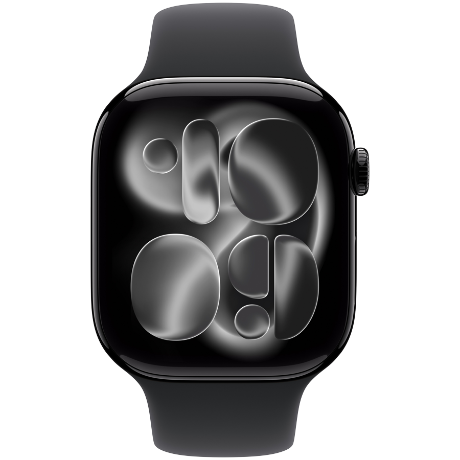 Apple Watch Series 11 GPS + Cellular 46mm Jet Black Aluminium Case with Black Sport Band - M/L,Model A3337 - Image 2