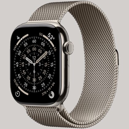 Apple Watch Series 11 GPS + Cellular 46mm Natural Titanium Case with Natural Milanese Loop - M/L,Model A3337