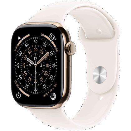 Apple Watch Series 11 GPS + Cellular 46mm Gold Titanium Case with Light Blush Sport Band - M/L,Model A3337